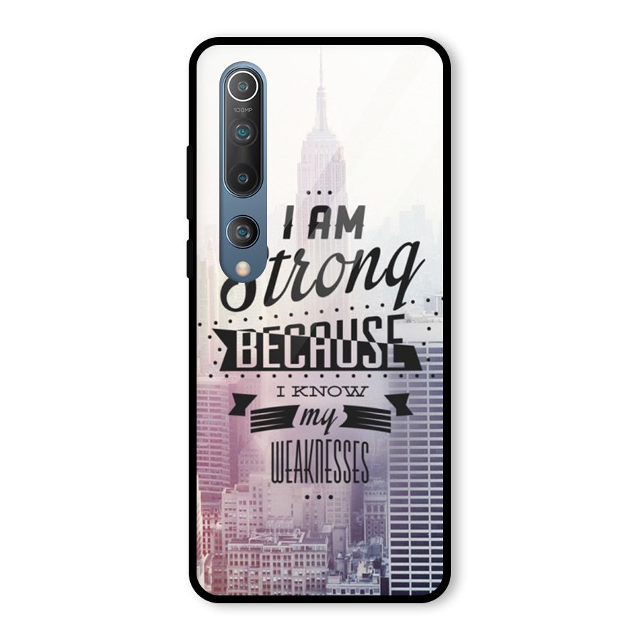 I am Strong Glass Back Case for Mi 10