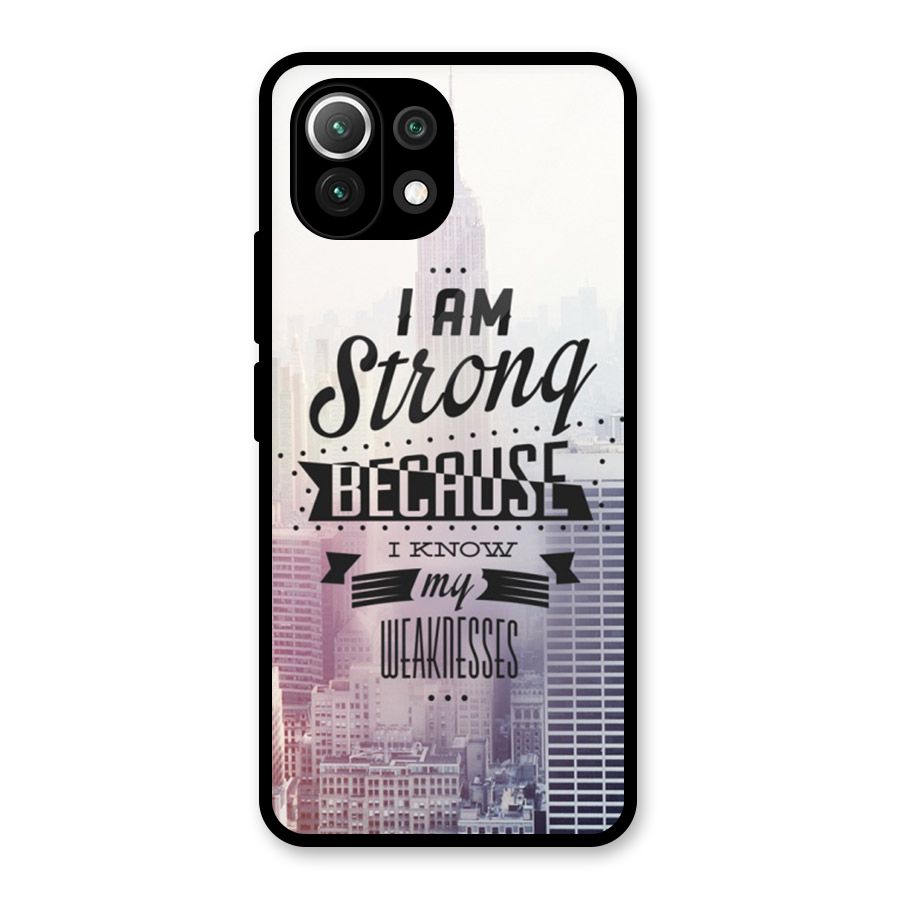 I am Strong Glass Back Case for Mi 11 Lite NE 5G