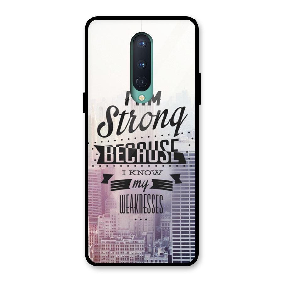 I am Strong Glass Back Case for OnePlus 8