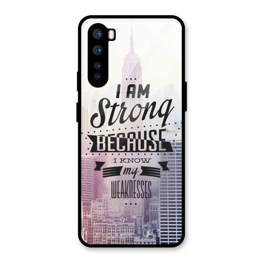 I am Strong Glass Back Case for OnePlus Nord