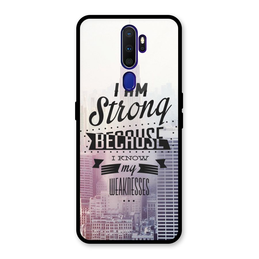 I am Strong Glass Back Case for Oppo A9 (2020)
