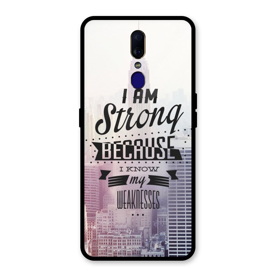 I am Strong Glass Back Case for Oppo F11