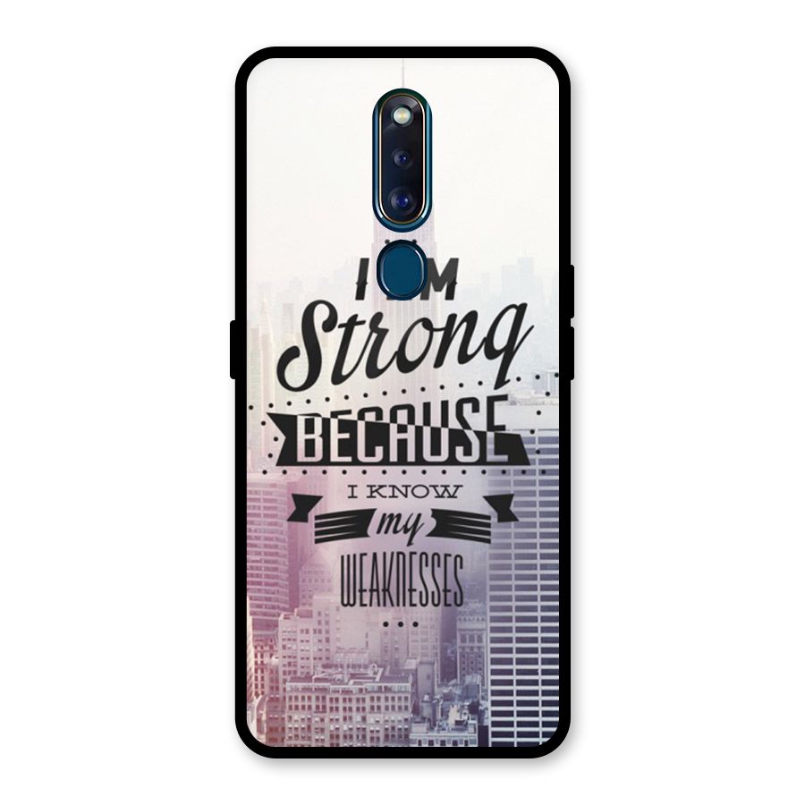 I am Strong Glass Back Case for Oppo F11 Pro