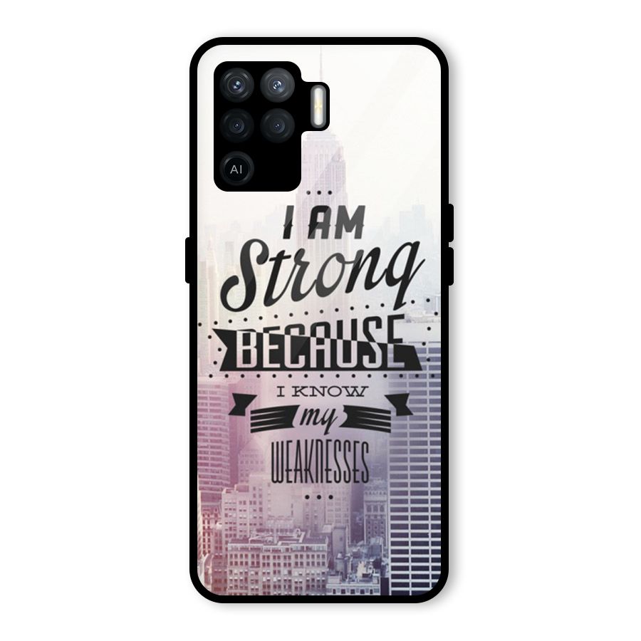 I am Strong Glass Back Case for Oppo F19 Pro
