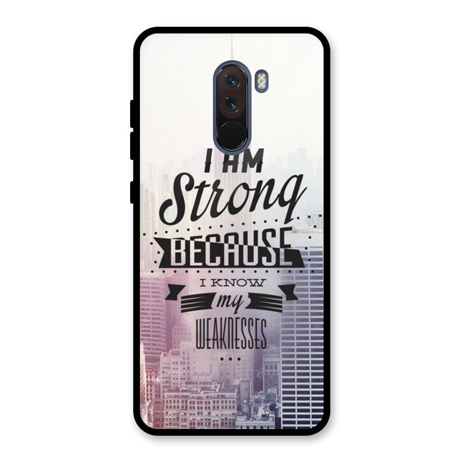 I am Strong Glass Back Case for Poco F1