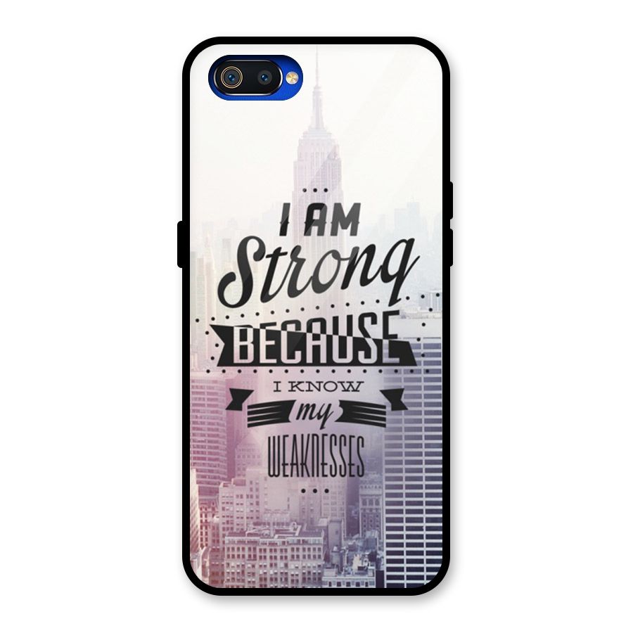 I am Strong Glass Back Case for Realme C2