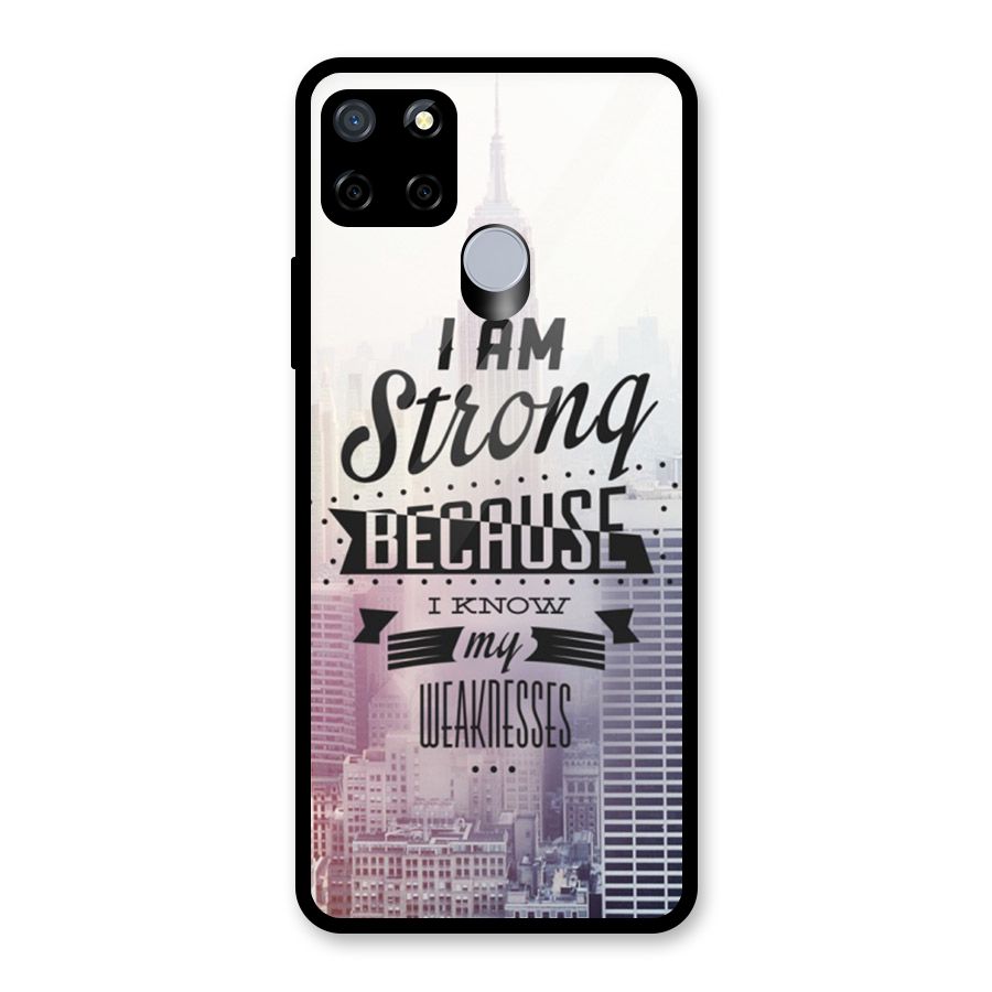 I am Strong Glass Back Case for Realme Narzo 20