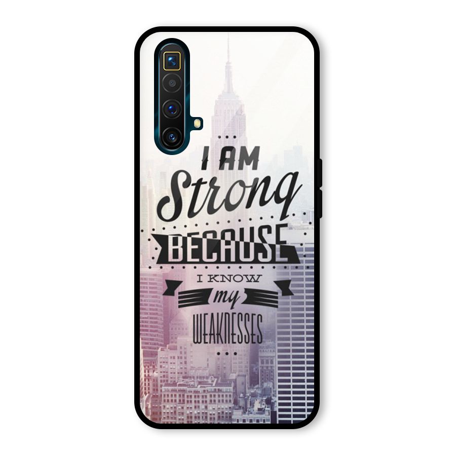 I am Strong Glass Back Case for Realme X3