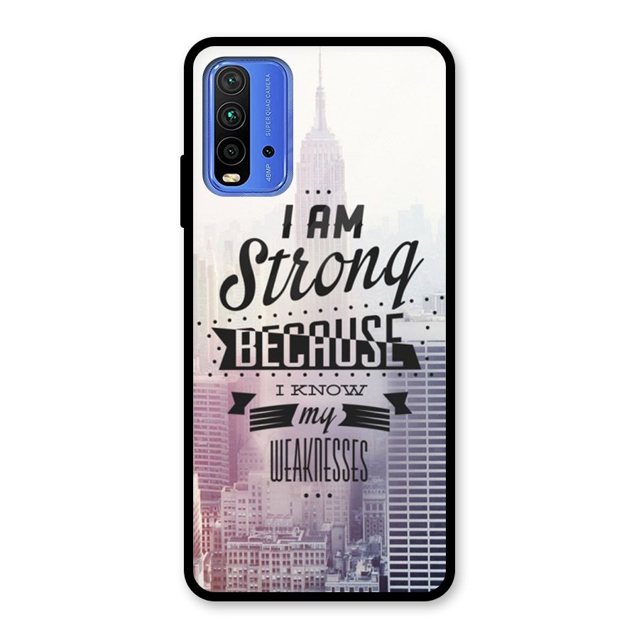 I am Strong Glass Back Case for Redmi 9 Power