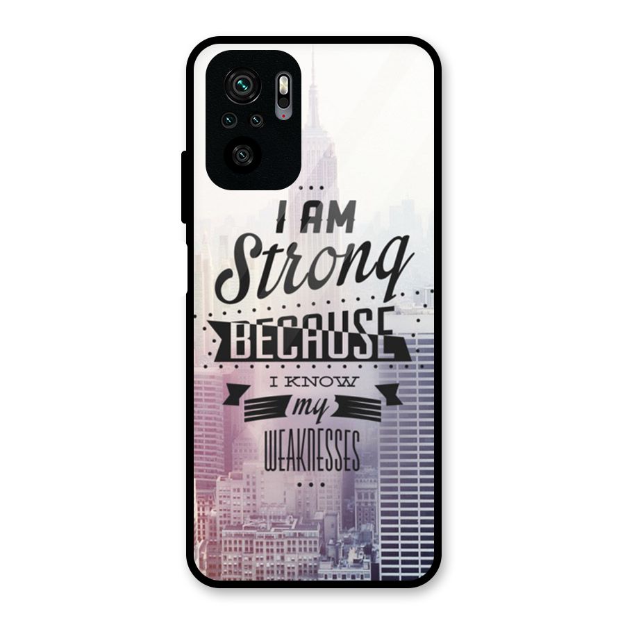 I am Strong Glass Back Case for Redmi Note 10S