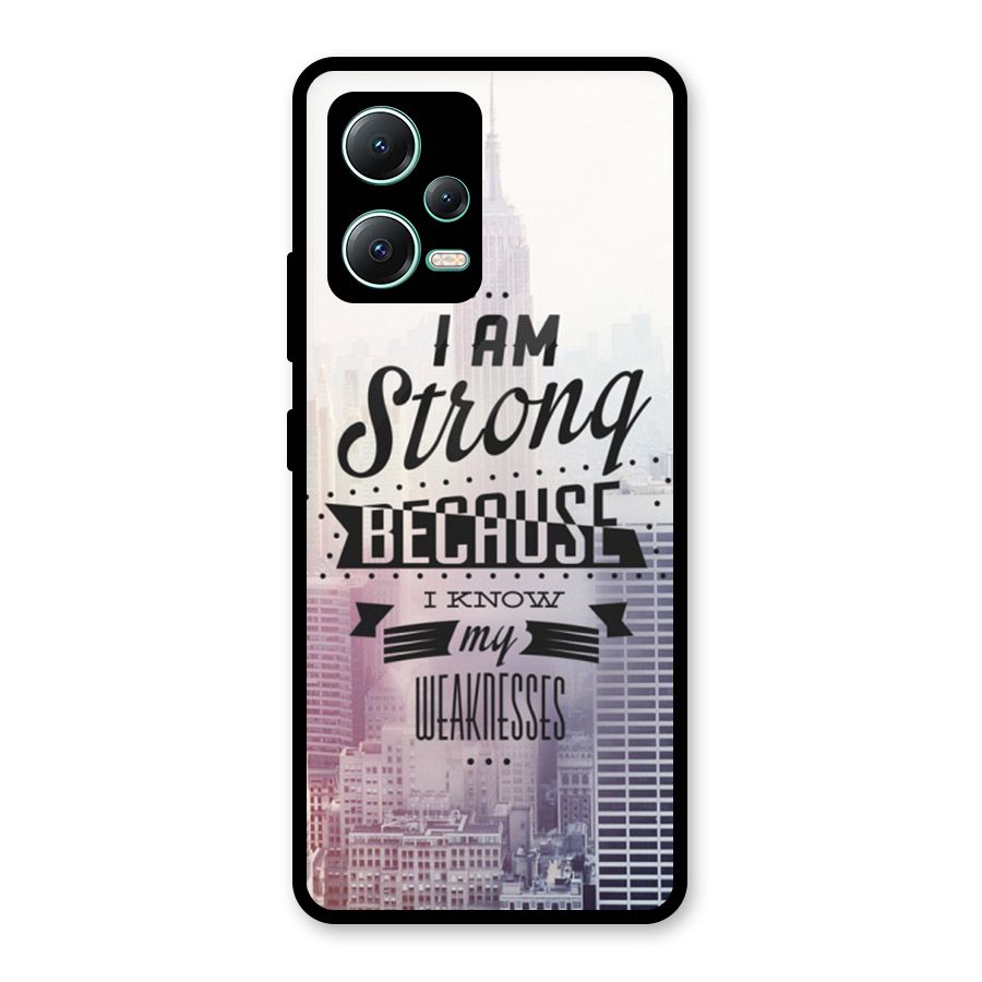 I am Strong Glass Back Case for Redmi Note 12 5G