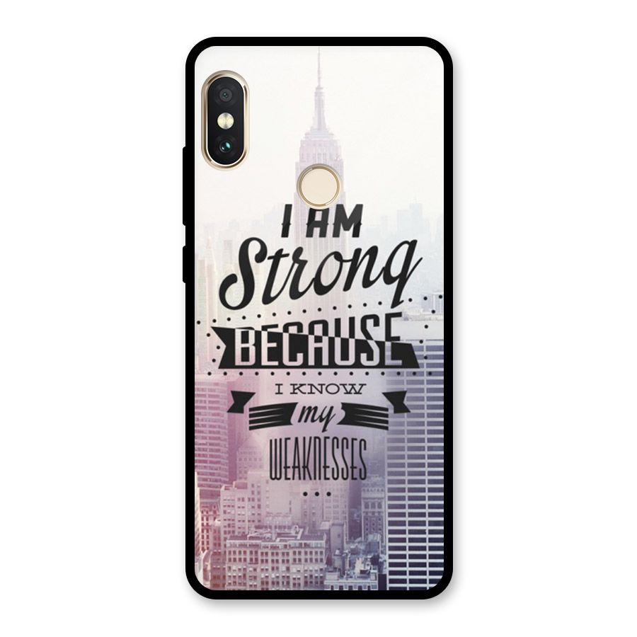 I am Strong Glass Back Case for Redmi Note 5 Pro