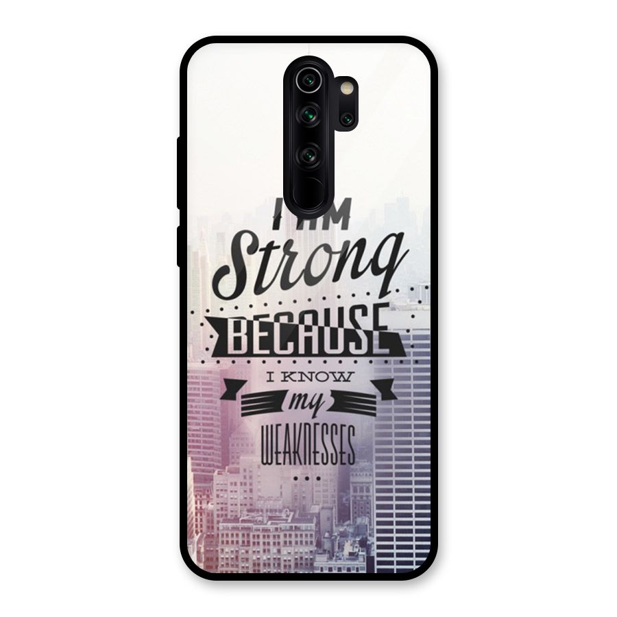 I am Strong Glass Back Case for Redmi Note 8 Pro