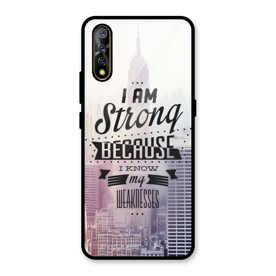 I am Strong Glass Back Case for Vivo S1