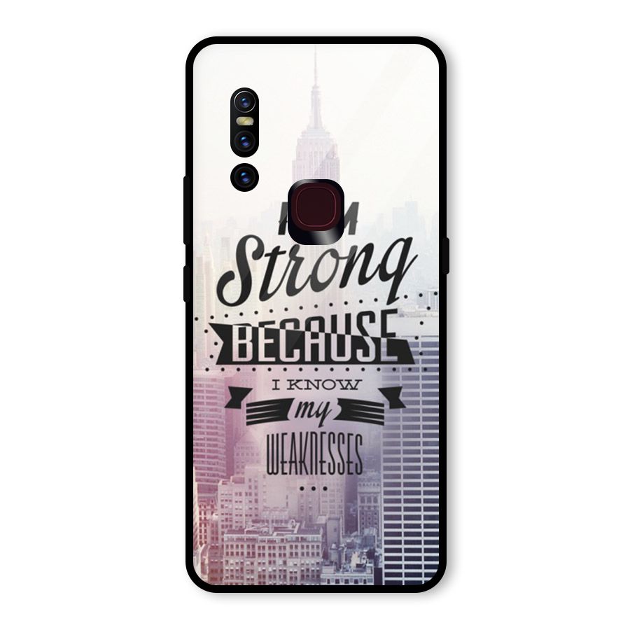 I am Strong Glass Back Case for Vivo V15