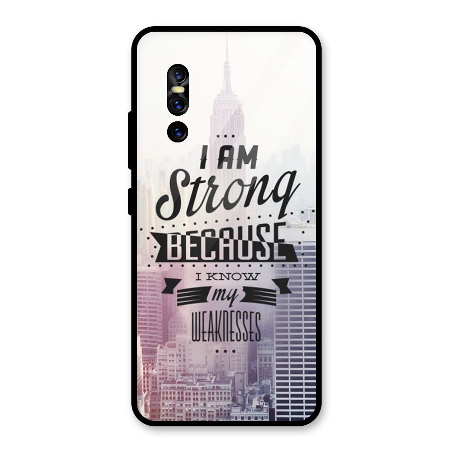 I am Strong Glass Back Case for Vivo V15 Pro