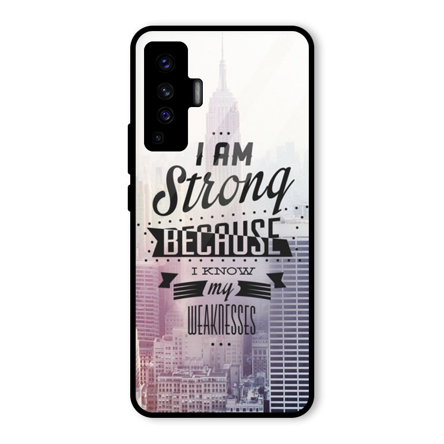 I am Strong Glass Back Case for Vivo X50
