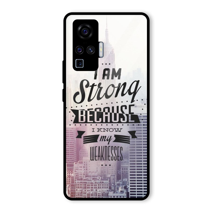 I am Strong Glass Back Case for Vivo X50 Pro