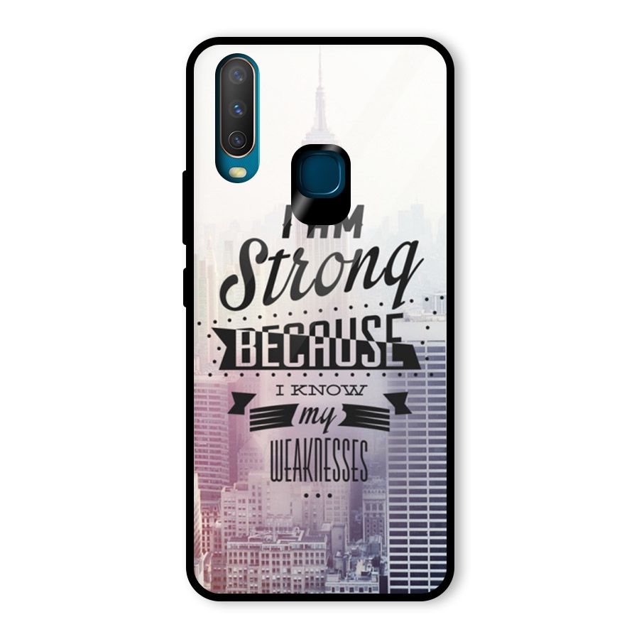 I am Strong Glass Back Case for Vivo Y12