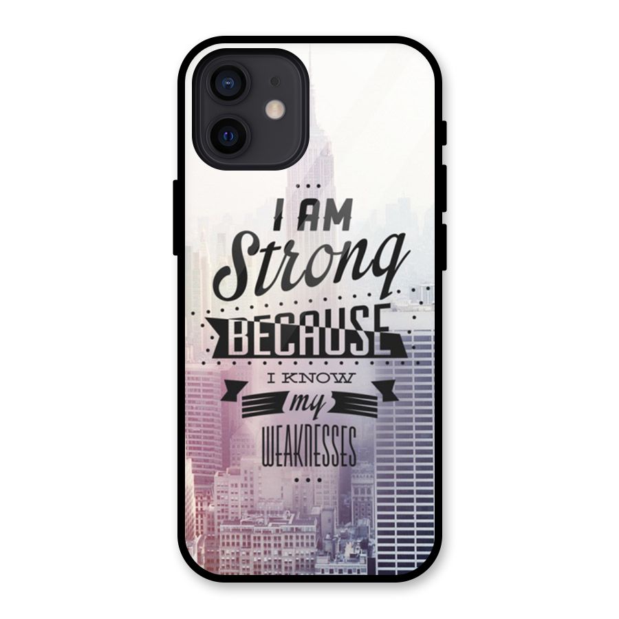 I am Strong Glass Back Case for iPhone 12