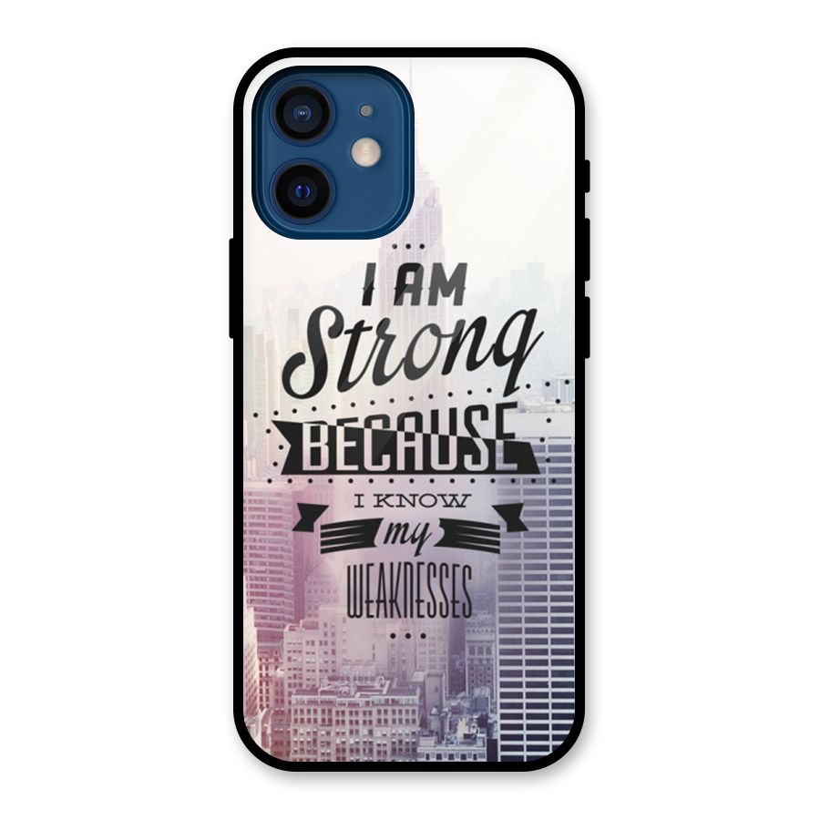 I am Strong Glass Back Case for iPhone 12 Mini