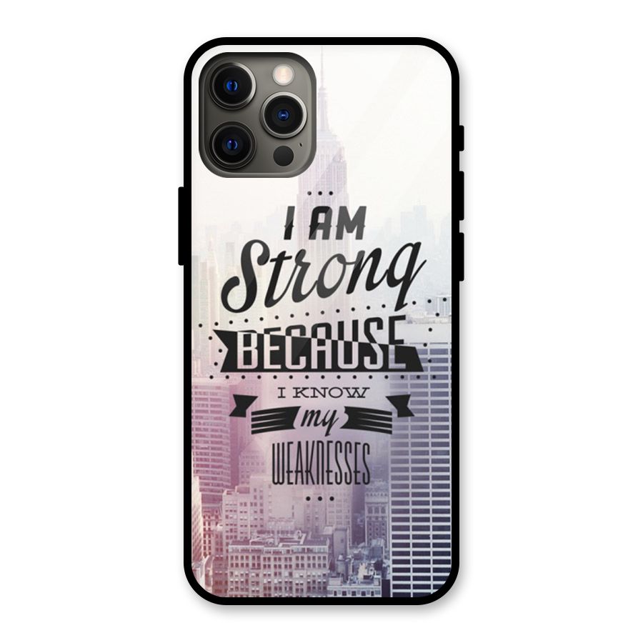 I am Strong Glass Back Case for iPhone 12 Pro Max