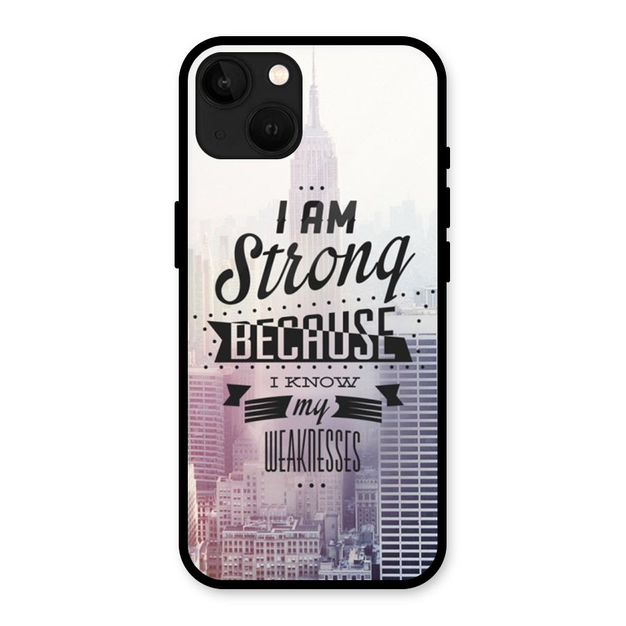 I am Strong Glass Back Case for iPhone 13