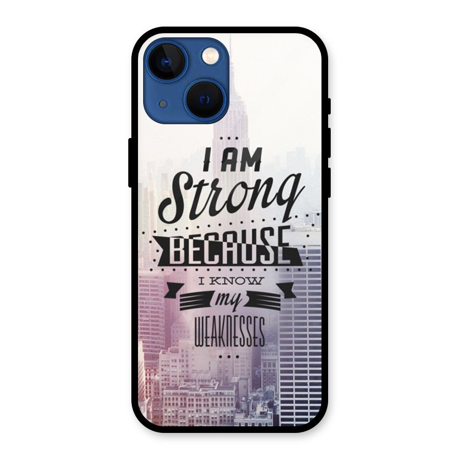 I am Strong Glass Back Case for iPhone 13 Mini