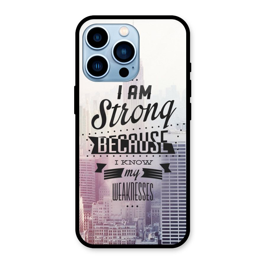 I am Strong Glass Back Case for iPhone 13 Pro