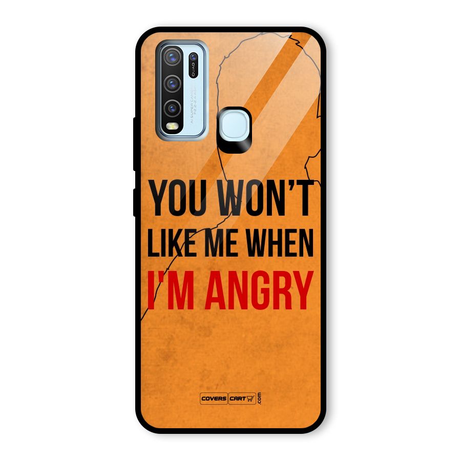 I m Angry Glass Back Case for Vivo Y30