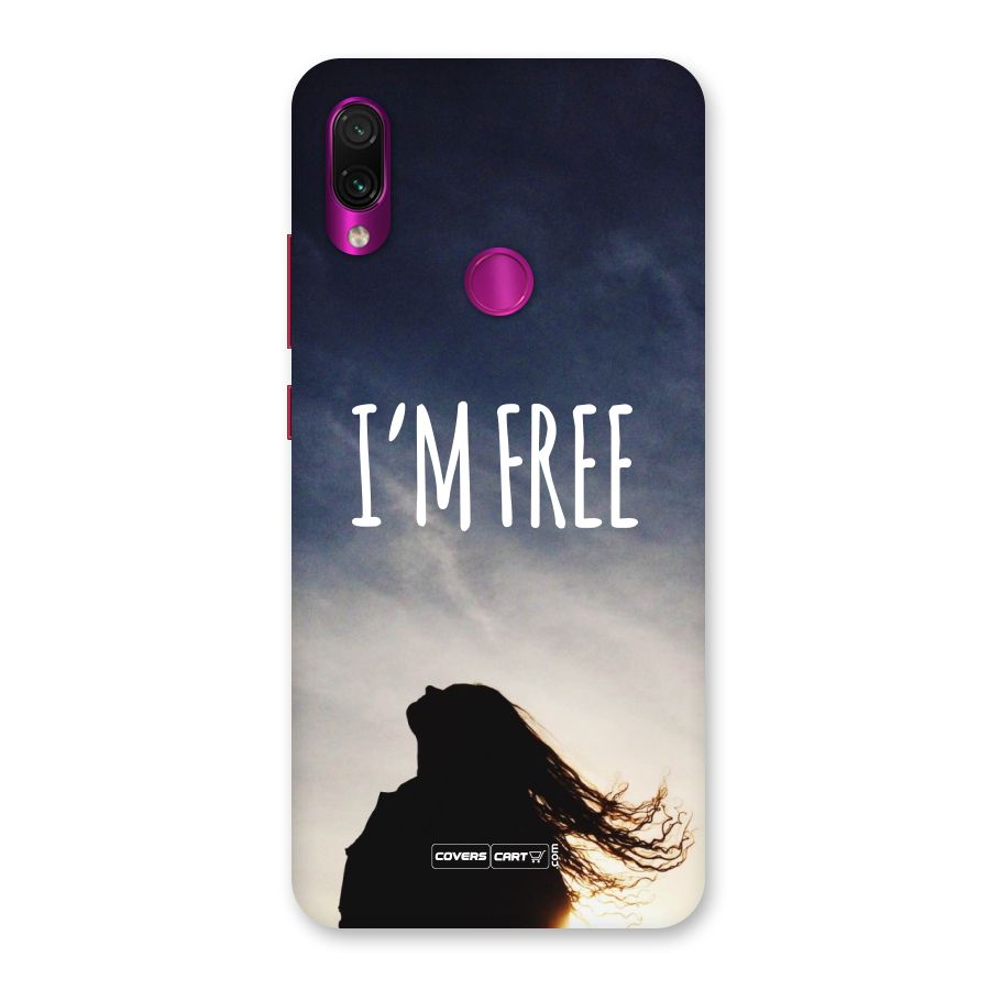 I m Free Back Case for Redmi Note 7 Pro
