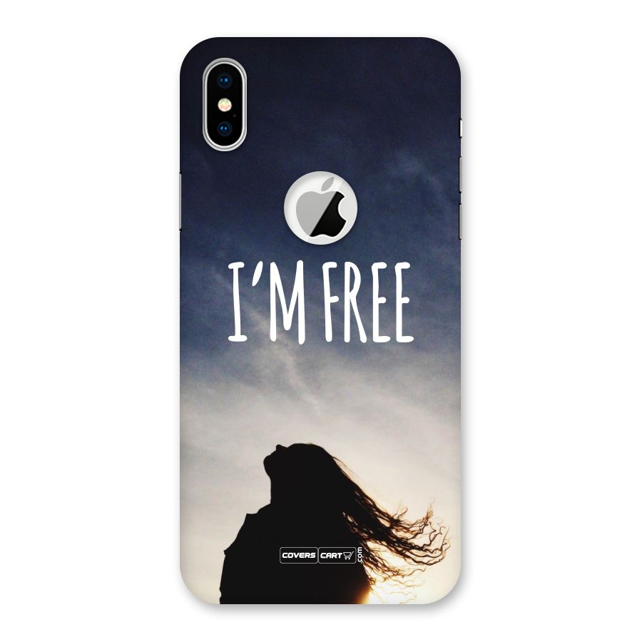 I m Free Back Case for iPhone X Logo Cut