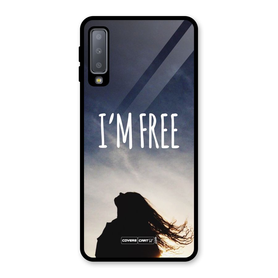 I m Free Glass Back Case for Galaxy A7 (2018)