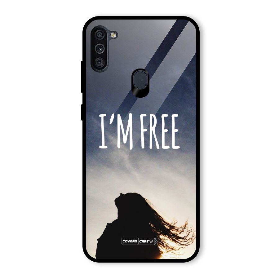 I m Free Glass Back Case for Galaxy M11