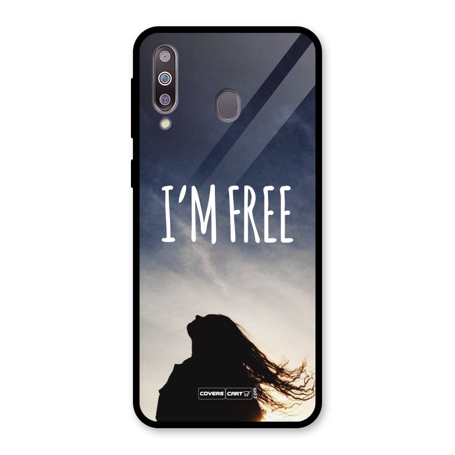 I m Free Glass Back Case for Galaxy M30