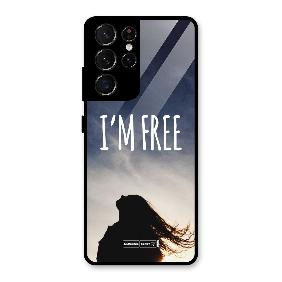 I m Free Glass Back Case for Galaxy S21 Ultra 5G
