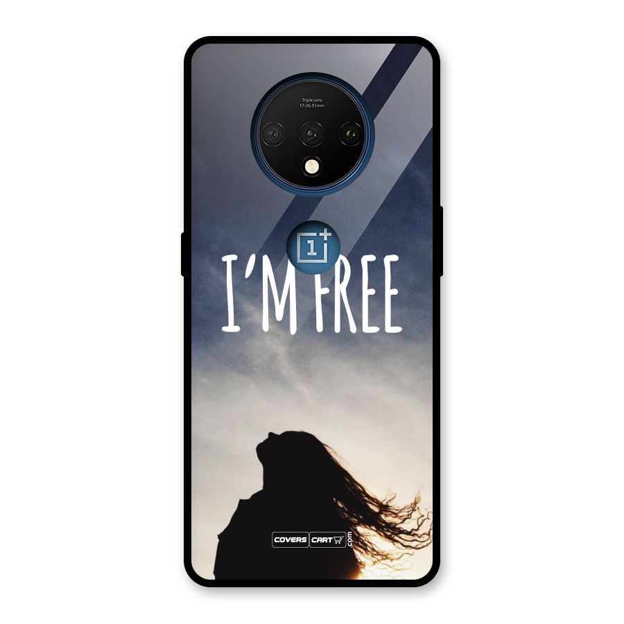 I m Free Glass Back Case for OnePlus 7T