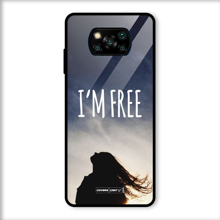 I m Free Glass Back Case for Poco X3