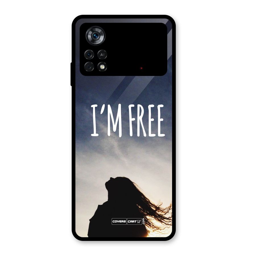 I m Free Glass Back Case for Poco X4 Pro 5G
