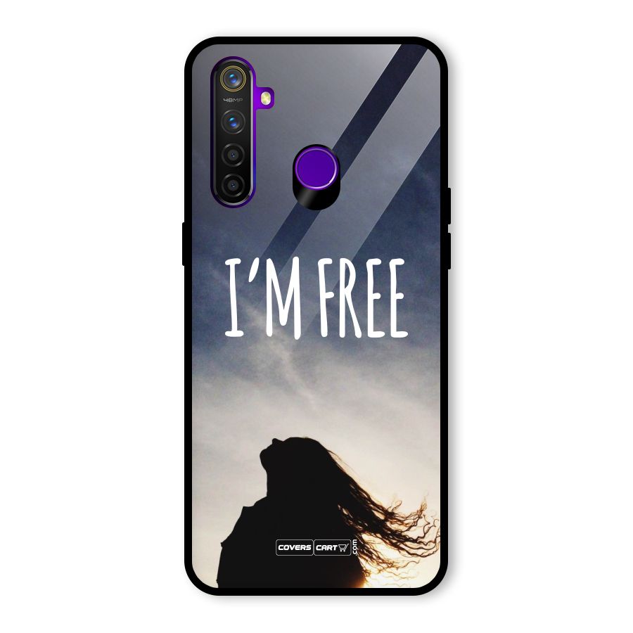 I m Free Glass Back Case for Realme 5 Pro