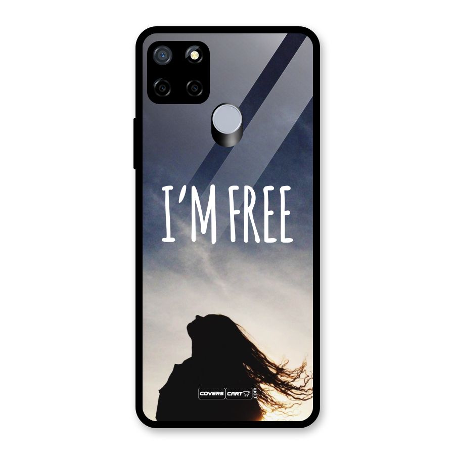I m Free Glass Back Case for Realme Narzo 20