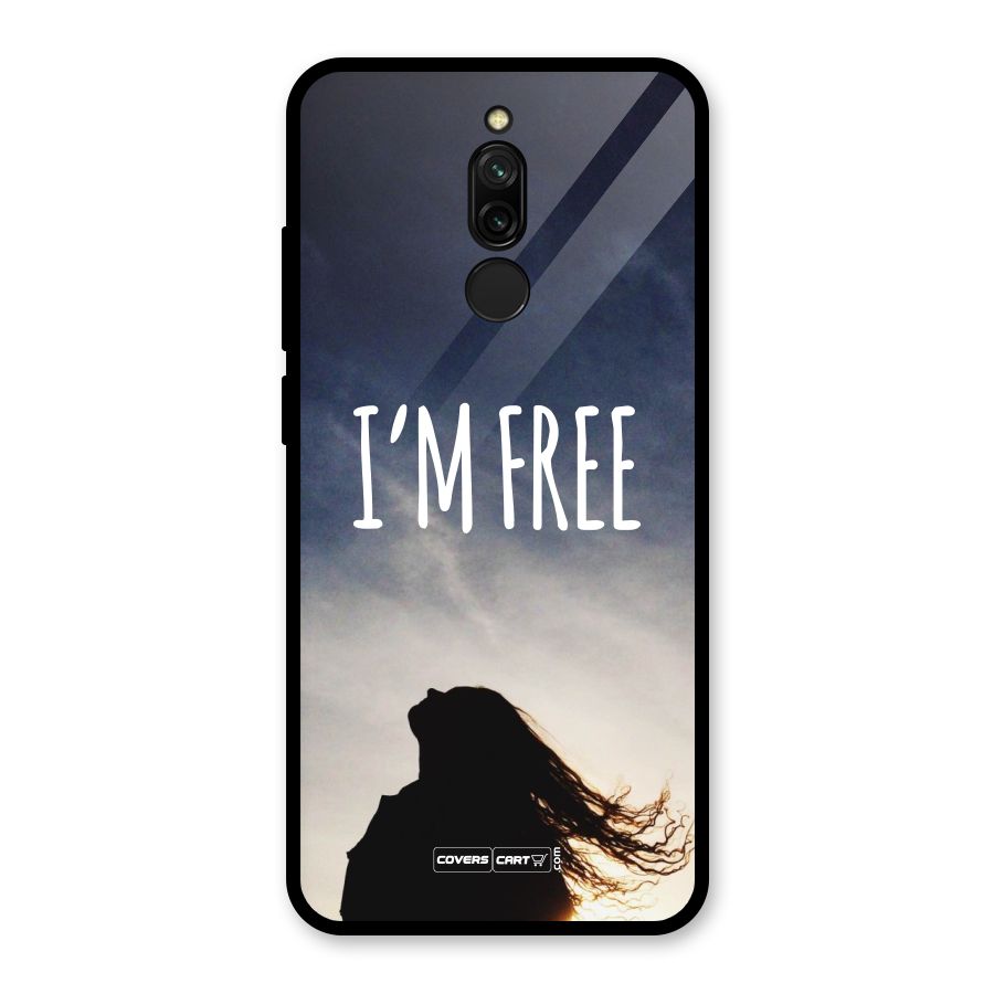 I m Free Glass Back Case for Redmi 8