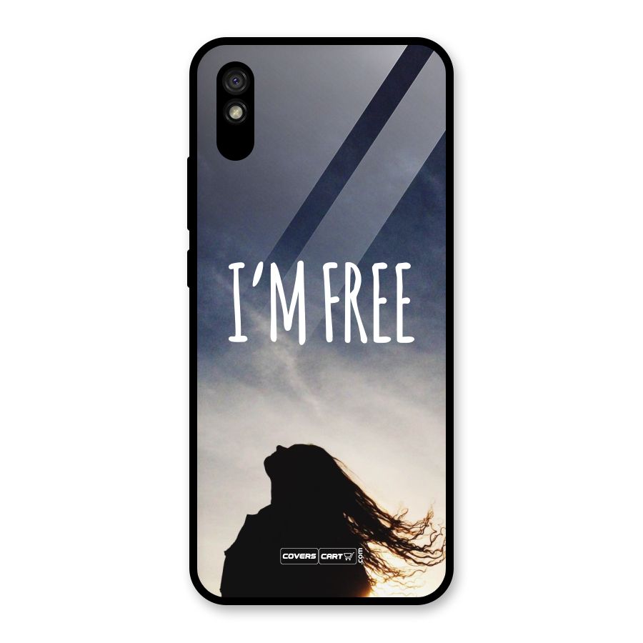 I m Free Glass Back Case for Redmi 9A