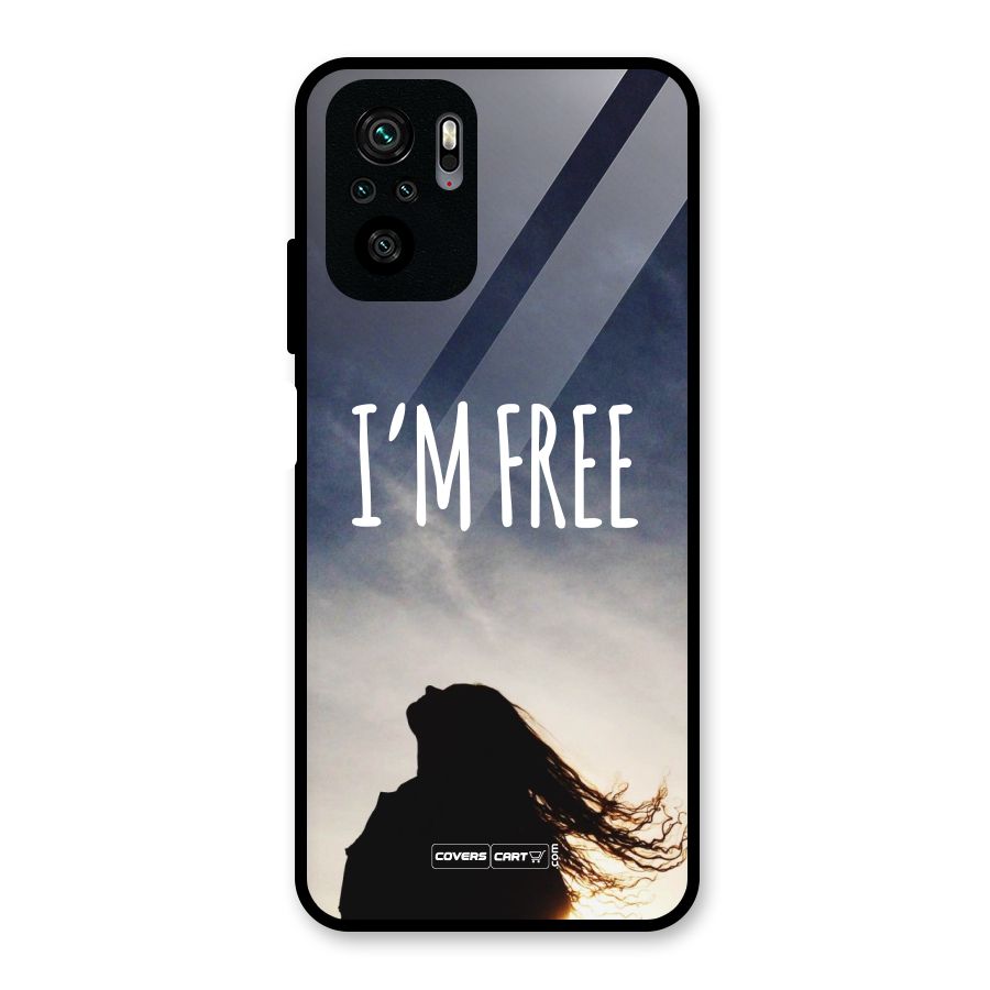 I m Free Glass Back Case for Redmi Note 10S
