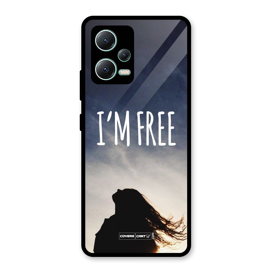 I m Free Glass Back Case for Redmi Note 12 5G