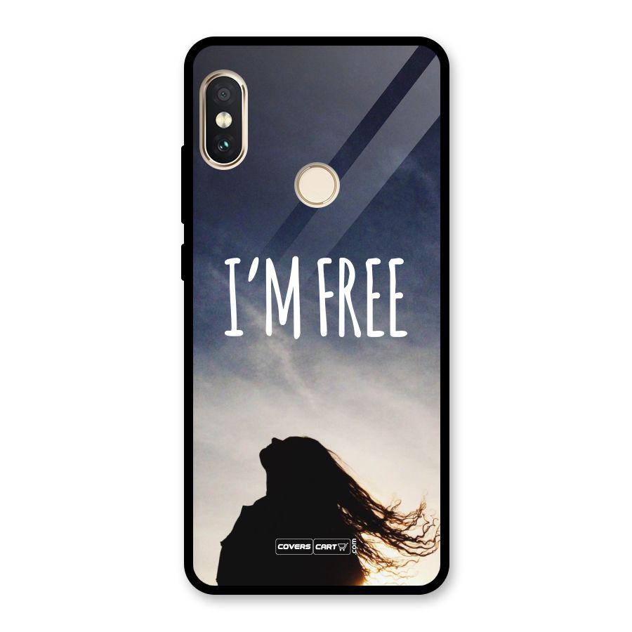 I m Free Glass Back Case for Redmi Note 5 Pro