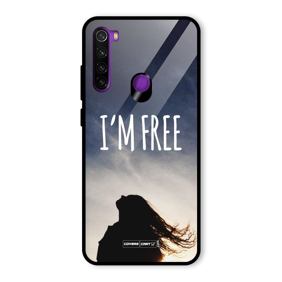 I m Free Glass Back Case for Redmi Note 8
