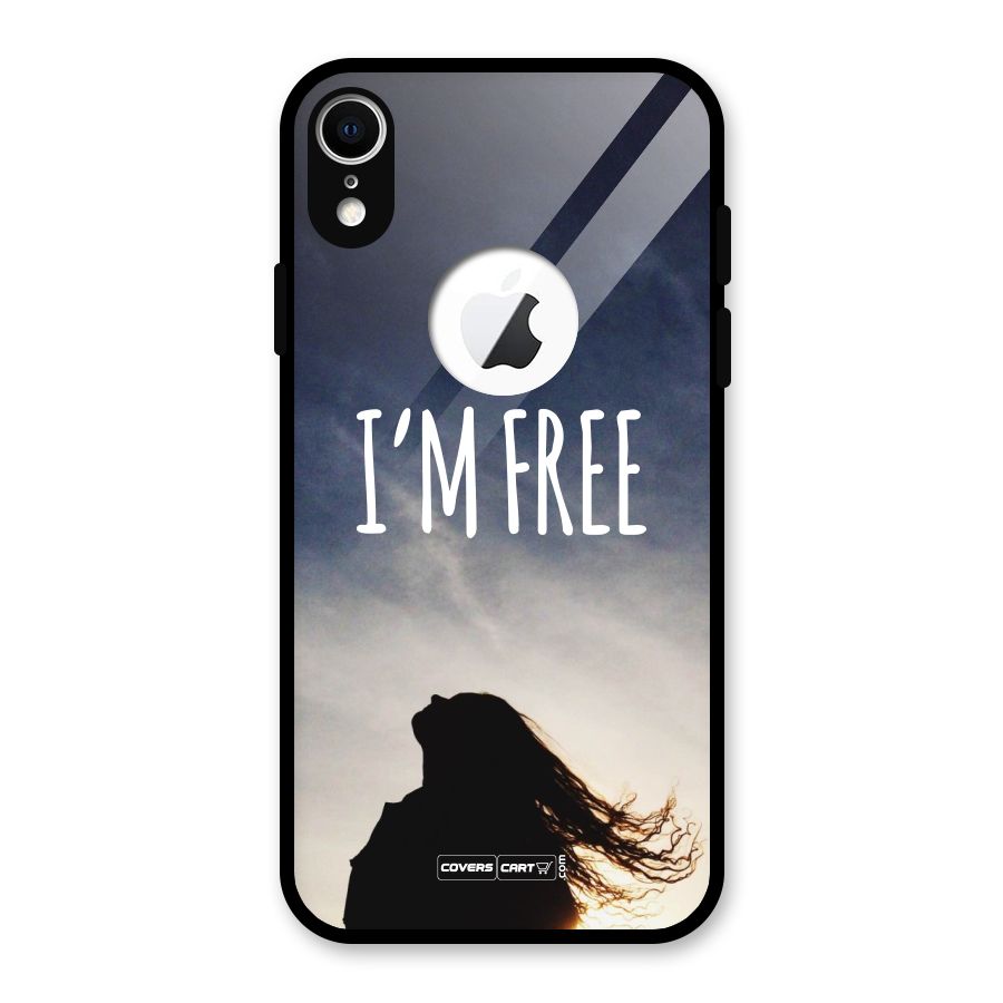 I m Free Glass Back Case for iPhone XR Logo Cut