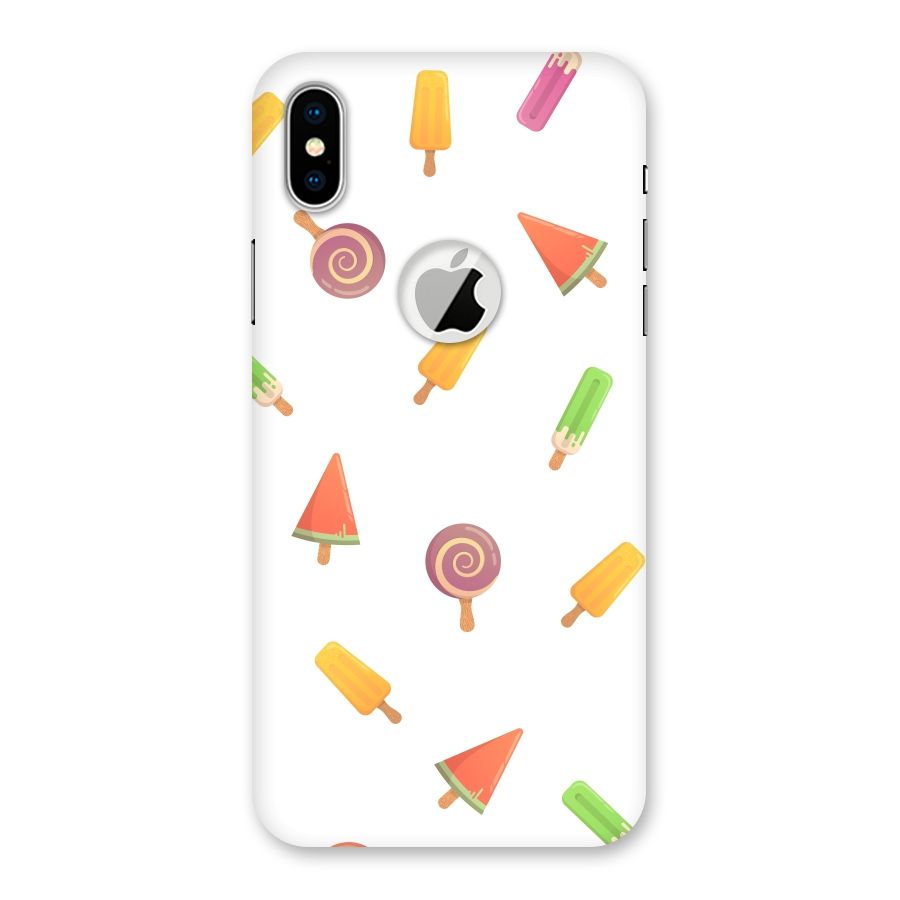 Ice Cream Colors Back Case for iPhone X Logo Cut