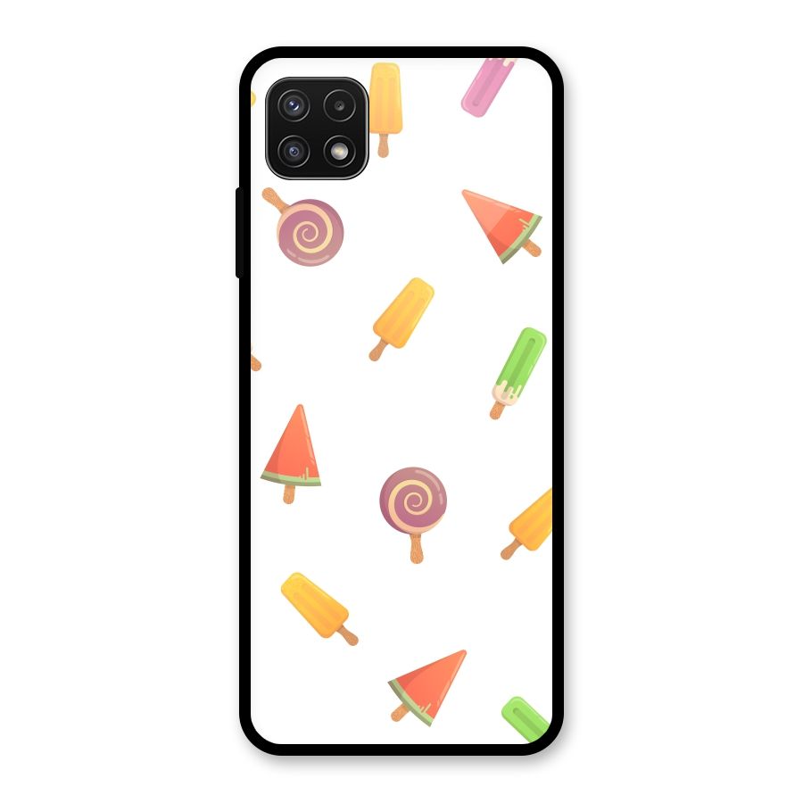 Ice Cream Colors Glass Back Case for Galaxy A22 5G